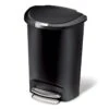 50L (13.2 Gal) Semi-Round Plastic Kitchen Step Trash Can With Lid Lock Black -Household Items Shop 50l 13.2 gal semi round plastic kitchen step trash can with lid lock black