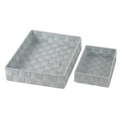 6-Piece Woven Storage Basket Set, Grey -Household Items Shop 6 piece woven storage basket set grey 2