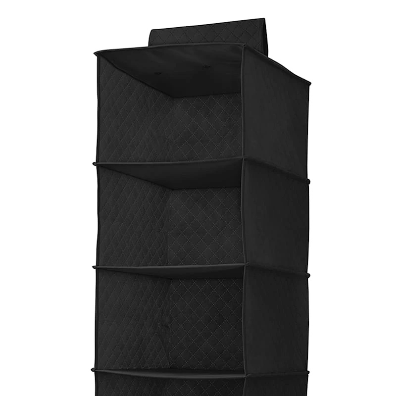 6-Shelf Hanging Sweater Organizer, Black 3 6-Shelf Hanging Sweater Organizer, Black - Image 2