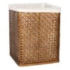 Antique Bronze Bamboo Wood Hamper With Liner, Medium -Household Items Shop antique bronze bamboo wood hamper with liner medium