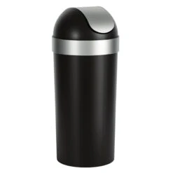 Black & Nickel Venti Trash Can, 16.5gal