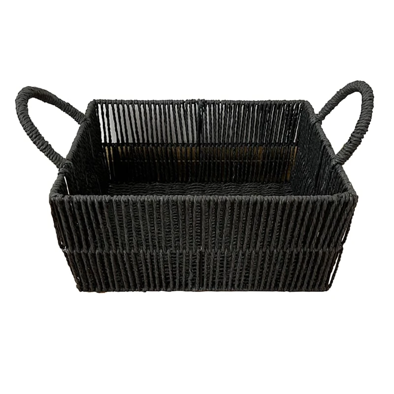 Black Paper Storage Basket, Large 3 Black Paper Storage Basket, Large