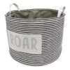 Black Roar Striped Round Storage Bin, Small -Household Items Shop black roar striped round storage bin small