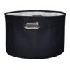 Black Round Fabric Storage Basket, Small -Household Items Shop black round fabric storage basket small