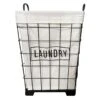 Black Square Metal Grid Laundry Hamper With Liner, Medium 2 Black Square Metal Grid Laundry Hamper With Liner, Medium -Household Items Shop black square metal grid laundry hamper with liner medium