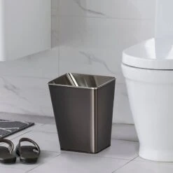 Black Stainless Steel Open Top Bin, 11.7l -Household Items Shop black stainless steel open top bin 11.7l 4