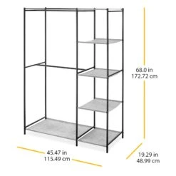 Black Steel Double Rod Closet, 68x45.5 9 Black Steel Double Rod Closet, 68x45.5 -Household Items Shop black steel double rod closet 68x45.5 3