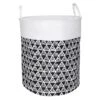 Black & White Triangle Print Laundry Hamper, Large -Household Items Shop black white triangle print laundry hamper large