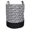 Black & White Triangle Print Laundry Hamper, Medium -Household Items Shop black white triangle print laundry hamper medium