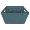 Blue Y-Weave Plastic Storage Basket, Extra Large -Household Items Shop blue y weave plastic storage basket extra large