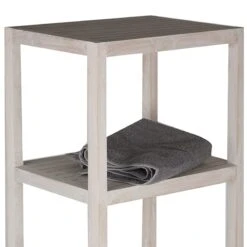 Household Items Shop -Household Items Shop borneo 4 tier corner storage stand white wood 1