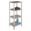 Borneo 4-Tier Corner Storage Stand, White Wood -Household Items Shop borneo 4 tier corner storage stand white wood
