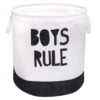 Boys Rule Black & White Laundry Hamper, Medium -Household Items Shop boys rule black white laundry hamper medium