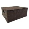 Brown Rectangle Paper Rope Basket With Lid, Large 2 Brown Rectangle Paper Rope Basket With Lid, Large -Household Items Shop brown rectangle paper rope basket with lid large