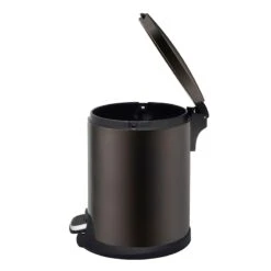 Brown Stainless Steel Round Pedal Bin, 5l -Household Items Shop brown stainless steel round pedal bin 5l 3