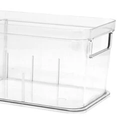 Clear Storage Bin With Divider, Large 5 Clear Storage Bin With Divider, Large -Household Items Shop clear storage bin with divider large 1