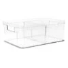 Clear Storage Bin With Divider, Medium -Household Items Shop clear storage bin with divider medium