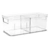 Clear Storage Bin With Divider, Small -Household Items Shop clear storage bin with divider small