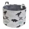 Dinosaur Print Round Storage Bin, Medium 1 Dinosaur Print Round Storage Bin, Medium -Household Items Shop dinosaur print round storage bin medium