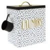 Doreen White & Black Metal Laundry Canister, Large -Household Items Shop doreen white black metal laundry canister large
