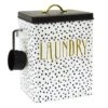 Doreen White & Black Metal Laundry Canister, Medium -Household Items Shop doreen white black metal laundry canister medium