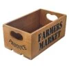 Farmers Market Wooden Crate With Cutout Handles, Medium -Household Items Shop farmers market wooden crate with cutout handles medium