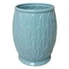Found & Fable Blue Fan Ceramic Wastebasket, 10" 1 Found & Fable Blue Fan Ceramic Wastebasket, 10" -Household Items Shop found fable blue fan ceramic wastebasket 10