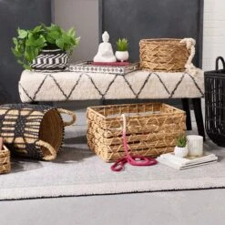 Found & Fable Kai Round X Weave Storage Basket, Small -Household Items Shop found fable kai round x weave storage basket small 4