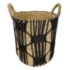 Found & Fable Round Abaca With Black Macrame Storage Basket, Large -Household Items Shop found fable round abaca with black macrame storage basket large