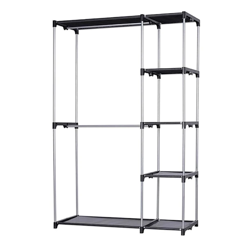 Freestanding Metal Closet Rack, Black 3 Freestanding Metal Closet Rack, Black