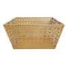 Geo Gold Metal Rectangle Storage Basket, Large -Household Items Shop geo gold metal rectangle storage basket large