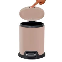 Gold Round Pedal Bin, 5l -Household Items Shop gold round pedal bin 5l 4
