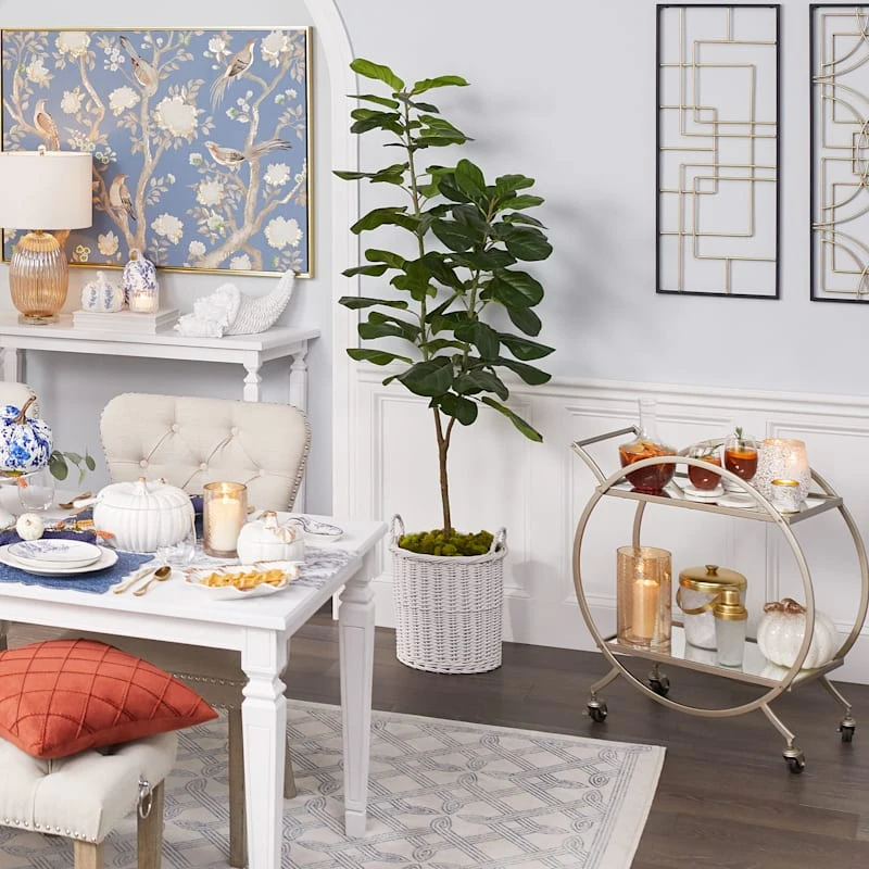 Grace Mitchell Whitewashed Round Willow Basket, Small 4 Grace Mitchell Whitewashed Round Willow Basket, Small - Image 2