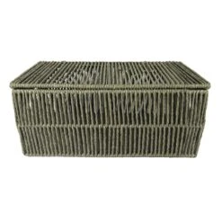 Green Lidded Paper Storage Basket, Small