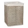 Grey Bamboo Wood Laundry Hamper With Liner, Small -Household Items Shop grey bamboo wood laundry hamper with liner small