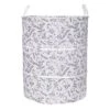 Grey Floral Canvas Laundry Hamper, Large 1 Grey Floral Canvas Laundry Hamper, Large -Household Items Shop grey floral canvas laundry hamper large