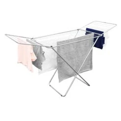 Grey Metal Folding Drying Rack -Household Items Shop grey metal folding drying rack 2