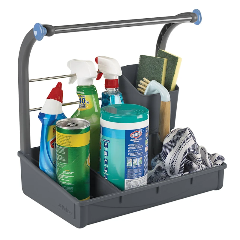 Grey Metal Under Sink Storage Caddy 3 Grey Metal Under Sink Storage Caddy