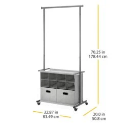 Grey Rolling Closet Organizer -Household Items Shop grey rolling closet organizer 2