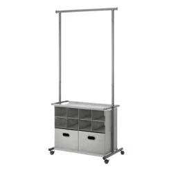 Grey Rolling Closet Organizer
