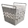 Grey Tapered Rope Laundry Hamper, Medium -Household Items Shop grey tapered rope laundry hamper medium