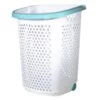 Home Logic Laundry Hamper With Wheels, Blue & White -Household Items Shop home logic laundry hamper with wheels blue white
