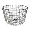 Honeybloom Tapered Dark Grey Metal Basket, Medium -Household Items Shop honeybloom tapered dark grey metal basket medium