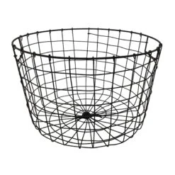 Honeybloom Tapered Dark Grey Metal Basket, Medium