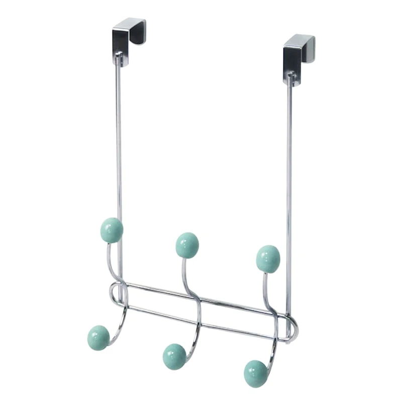 Jasmine Blue Wire & Chrome Over The Door Hanger 3 Jasmine Blue Wire & Chrome Over The Door Hanger