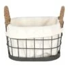 Lined Oval Wire Storage Basket, Small -Household Items Shop lined oval wire storage basket small