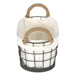 Lined Oval Wire Storage Basket, Small 7 Lined Oval Wire Storage Basket, Small -Household Items Shop lined oval wire storage basket small 2