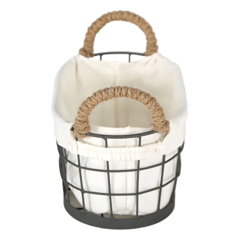 Lined Oval Wire Storage Basket, Small 5 Lined Oval Wire Storage Basket, Small - Image 3