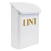 Lombard White & Gold Metal Laundry Lint Box -Household Items Shop lombard white gold metal laundry lint box