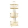 Manhattan 4-Tier Square Storage Stand, Glazed Gold -Household Items Shop manhattan 4 tier square storage stand glazed gold